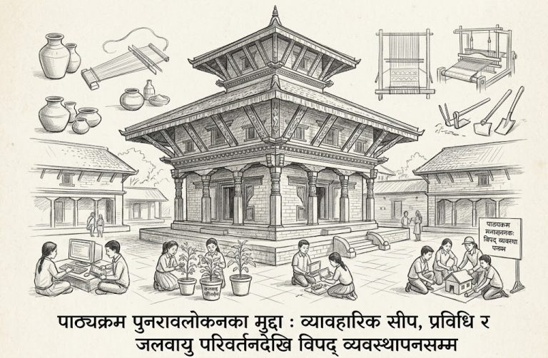 पाठ्यक्रम पुनरावलोकनका मुद्दा : व्यावहारिक सीप, प्रविधि र जलवायु परिवर्तनदेखि विपद् व्यवस्थापनसम्म