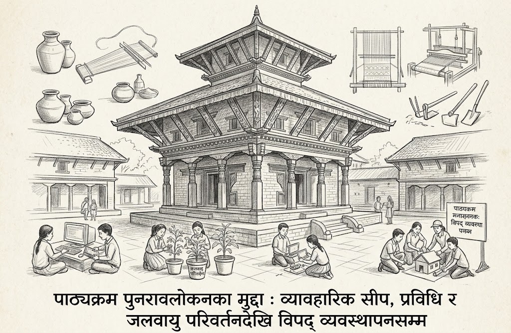 पाठ्यक्रम पुनरावलोकनका मुद्दा : व्यावहारिक सीप, प्रविधि र जलवायु परिवर्तनदेखि विपद् व्यवस्थापनसम्म